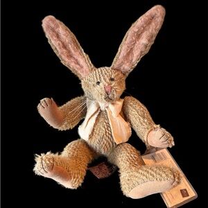 Vintage Russ Mohair Bunny Rabbit Easter Plush Limited Ed Brisbane Tags beige